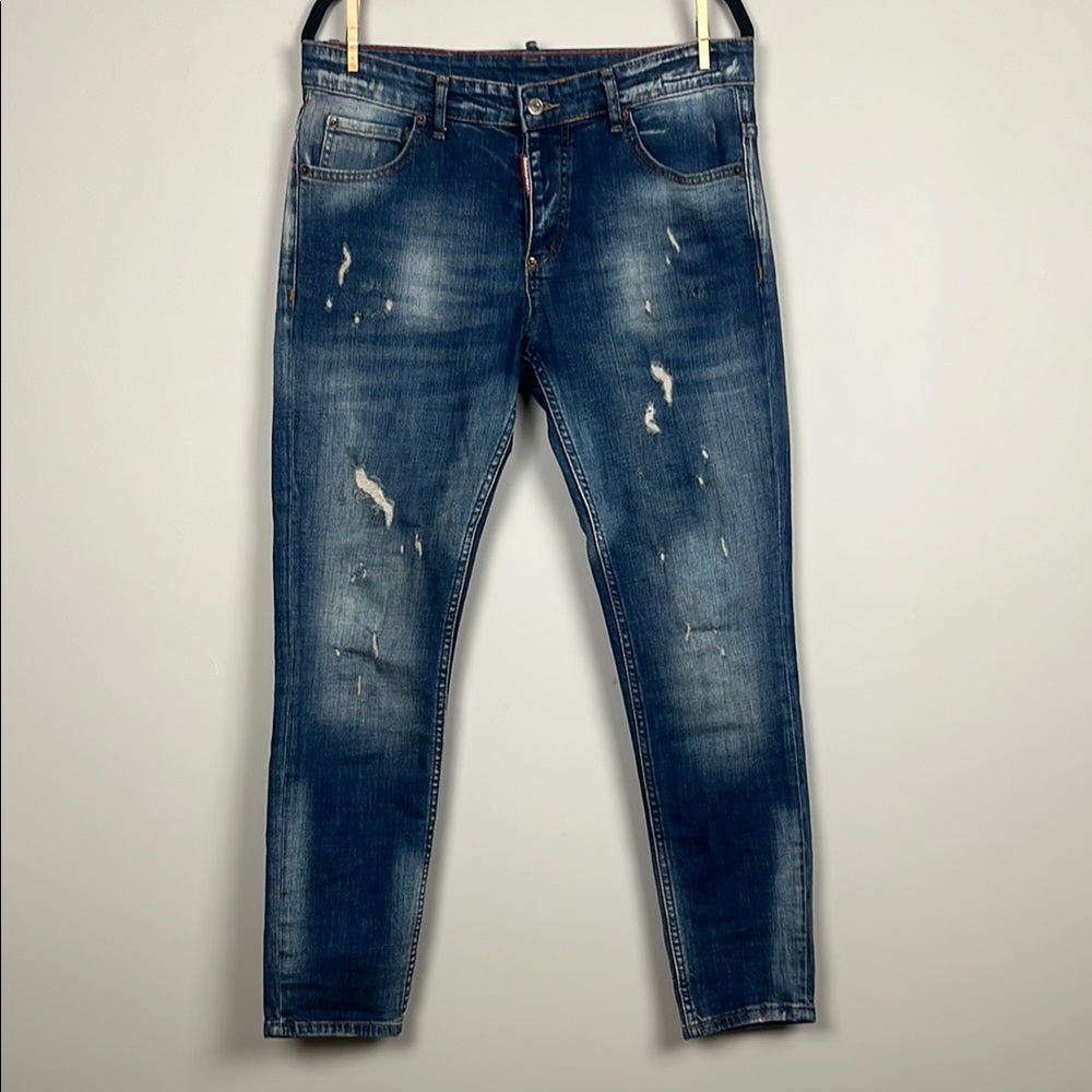 DSQUARED2 Blue Skinny Distressed Jeans / SZ 32